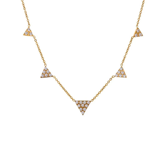 Cubic zirconia triangle drop necklace - product image