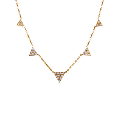 Cubic zirconia triangle drop necklace - product image