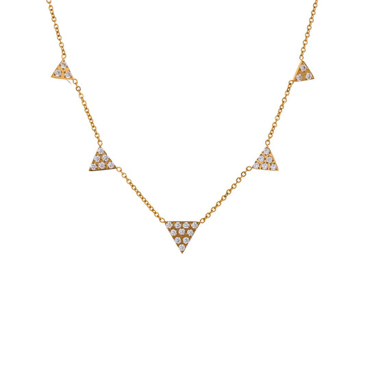 Cubic zirconia triangle drop necklace - product image