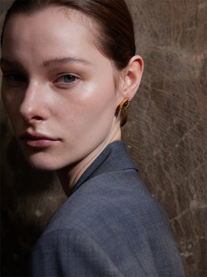 Cubic zirconia water drop stud earrings - product image