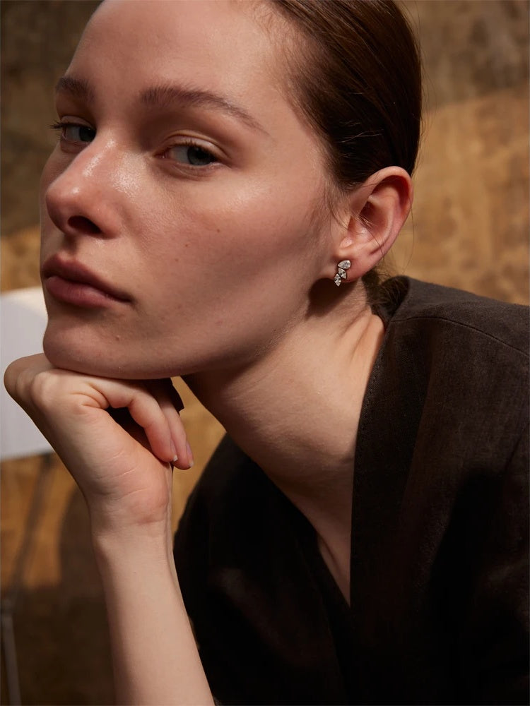 Cubic zirconia wing small stud daily earrings - product image