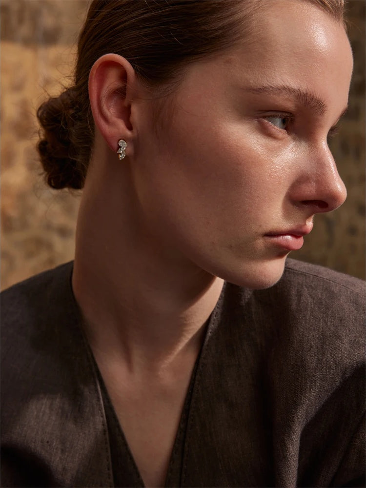 Cubic zirconia wing small stud daily earrings - product image