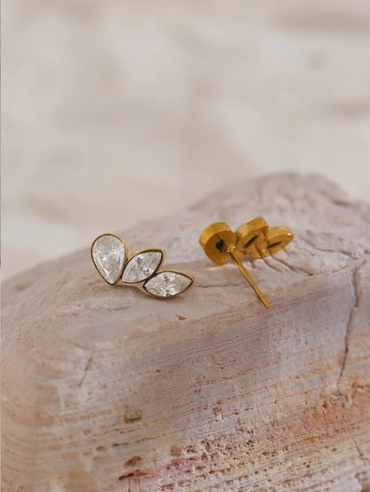 Cubic zirconia wing small stud daily earrings - product image