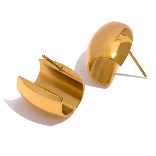 Curly chunky modern stud earrings women - product image