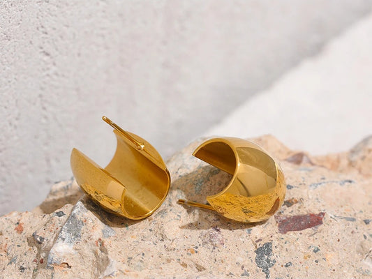 Curly chunky modern stud earrings women - product image