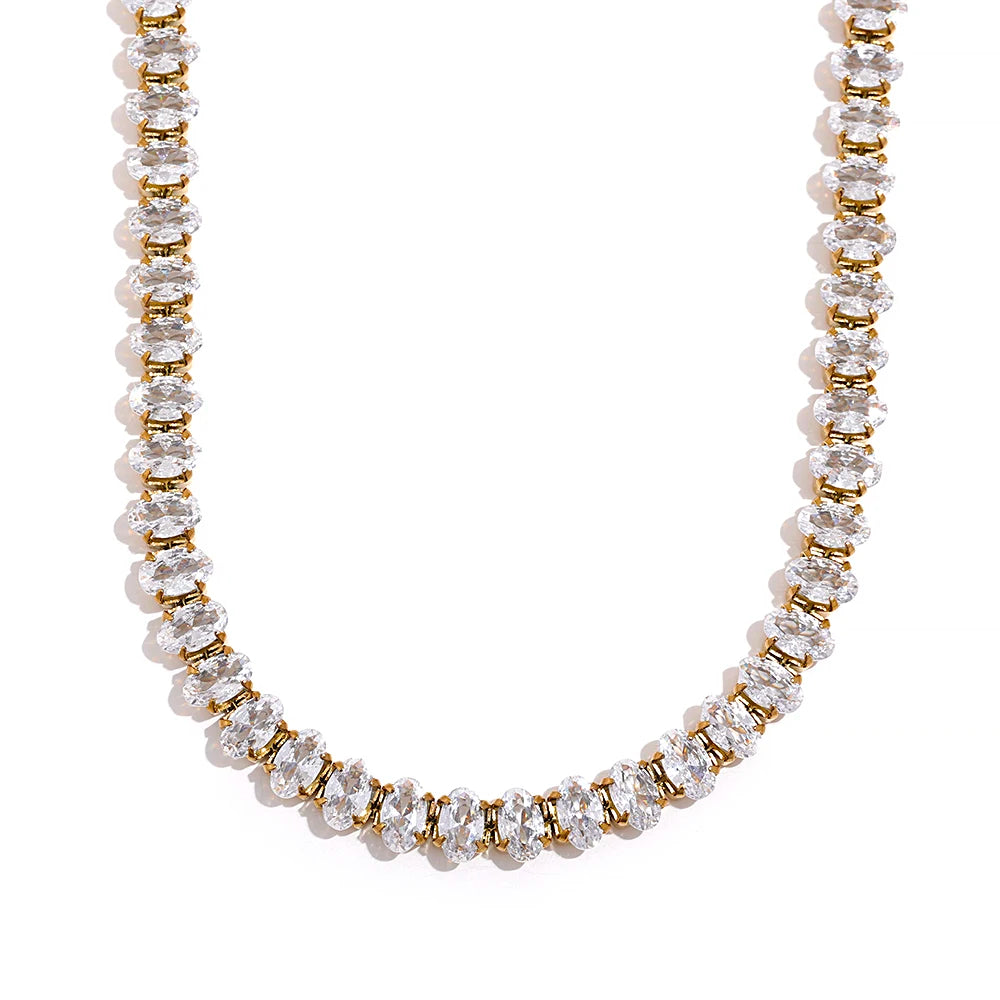 Cz tennis cubic zirconia necklace bracelet set - product image