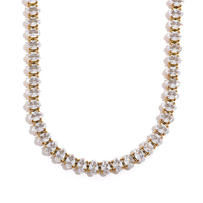 Cz tennis cubic zirconia necklace bracelet set - product image