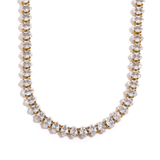 Cz tennis cubic zirconia necklace bracelet set - product image