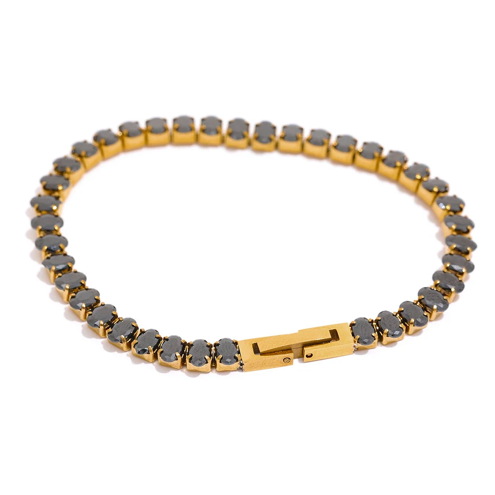 Cz tennis cubic zirconia necklace bracelet set - product image