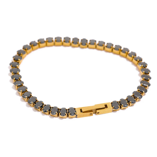 Cz tennis cubic zirconia necklace bracelet set - product image