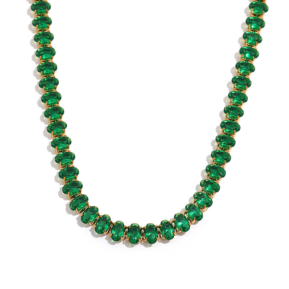 Cz tennis cubic zirconia necklace bracelet set - product image