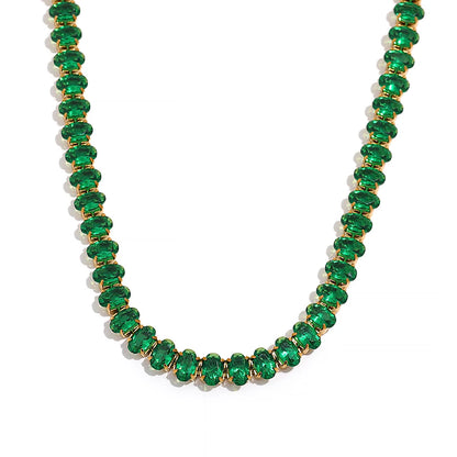 Cz tennis cubic zirconia necklace bracelet set - product image