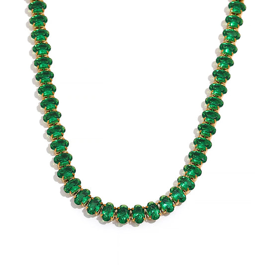 Cz tennis cubic zirconia necklace bracelet set - product image