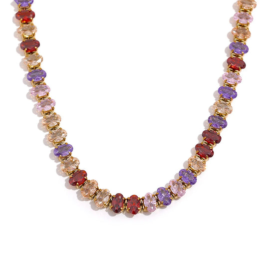 Cz tennis cubic zirconia necklace bracelet set - product image