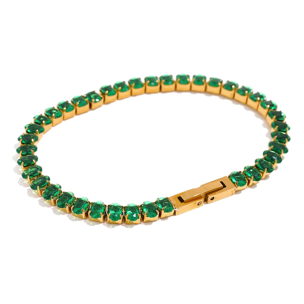 Cz tennis cubic zirconia necklace bracelet set - product image