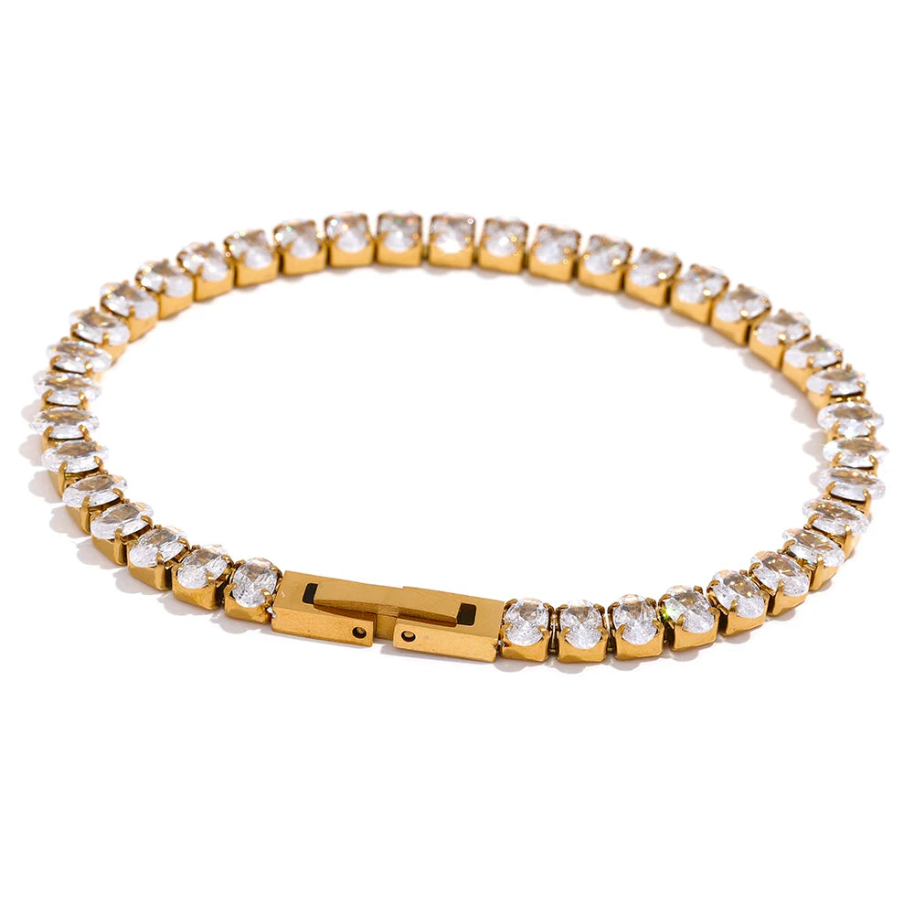 Cz tennis cubic zirconia necklace bracelet set - product image