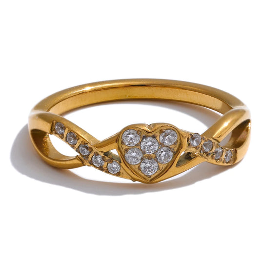 Delicate bling cubic zirconia thin finger ring - product image