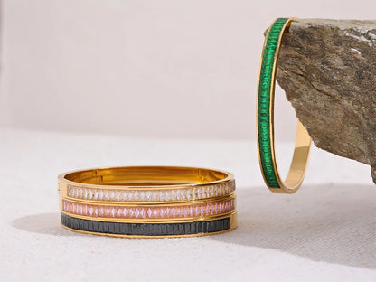 Delicate shiny cubic zirconia 18k gold plated bracelet - product image