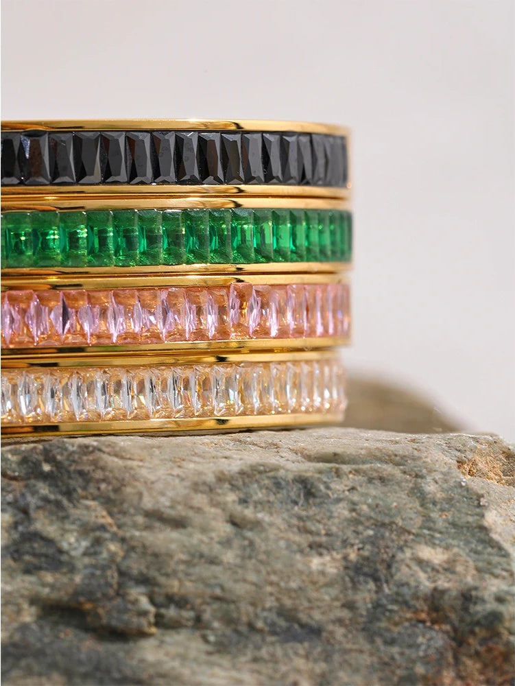Delicate shiny cubic zirconia 18k gold plated bracelet - product image