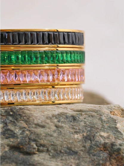 Delicate shiny cubic zirconia 18k gold plated bracelet - product image