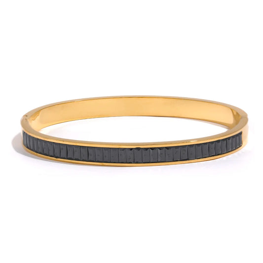 Delicate shiny cubic zirconia 18k gold plated bracelet - product image
