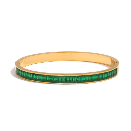 Delicate shiny cubic zirconia 18k gold plated bracelet - product image