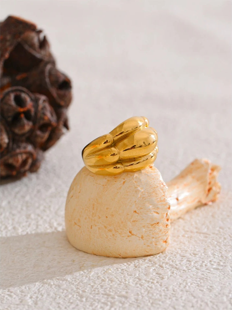Distinctive abstract cast metal texture ring - product image