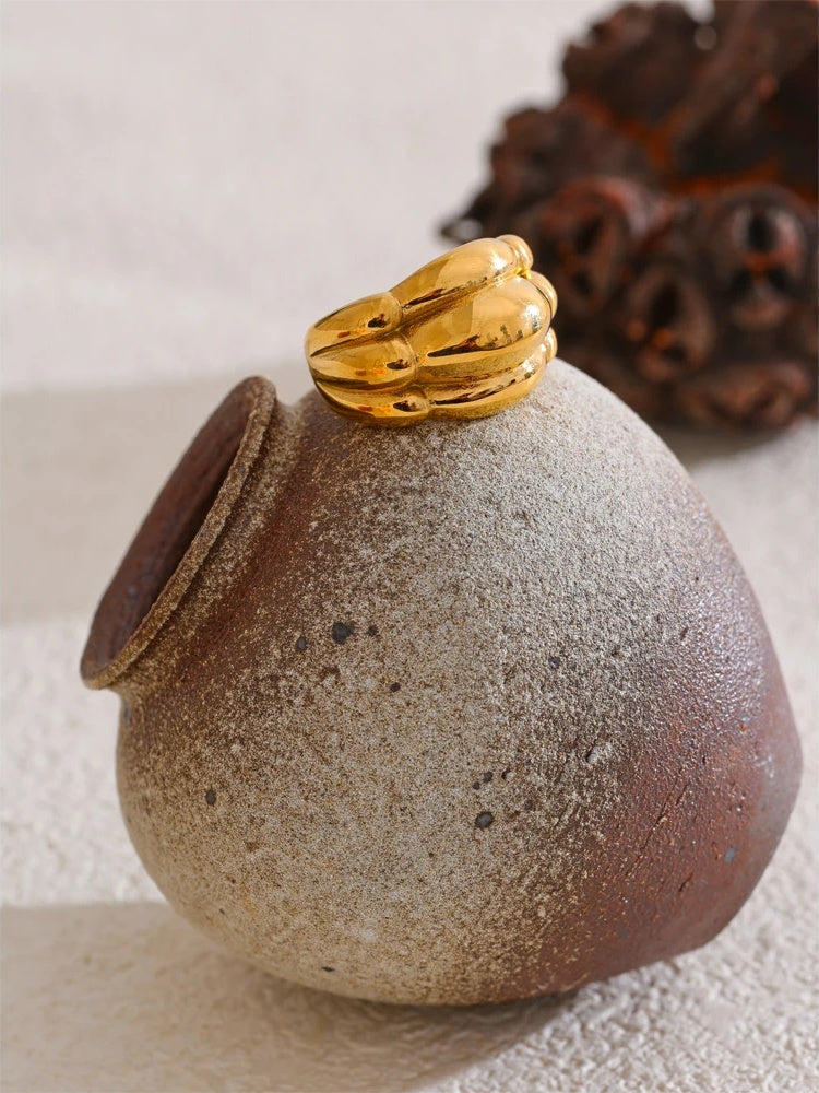 Distinctive abstract cast metal texture ring - product image