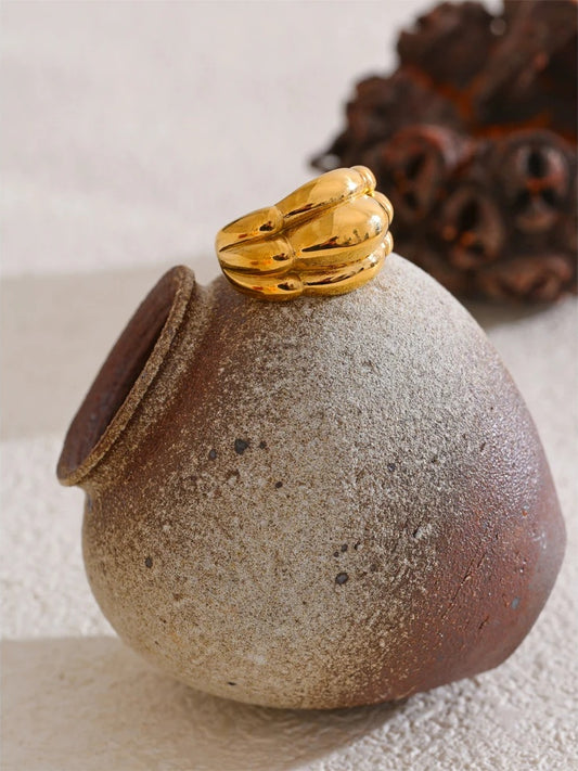 Distinctive abstract cast metal texture ring - product image