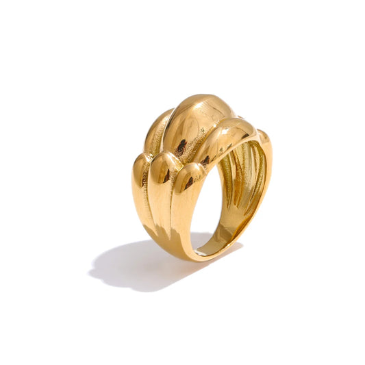 Distinctive abstract cast metal texture ring - product image