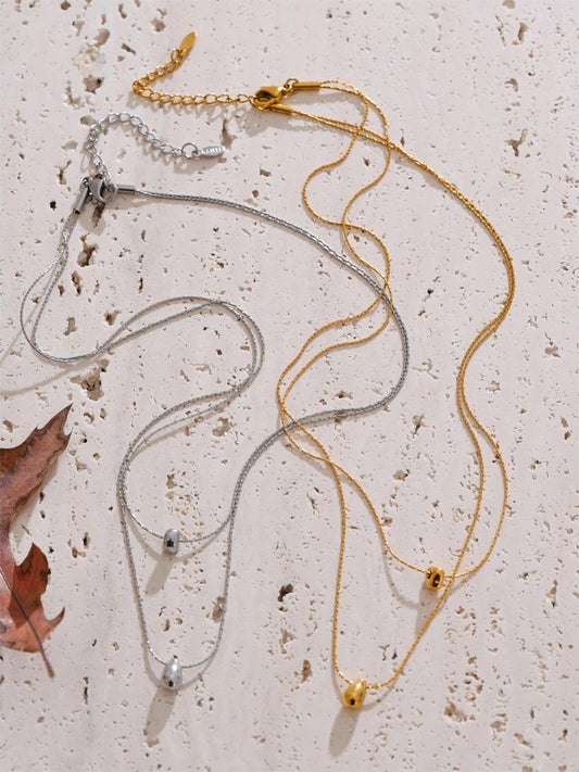 Double layer cast water drop pendant necklace - product image
