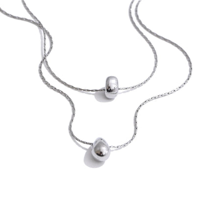 Double layer cast water drop pendant necklace - product image