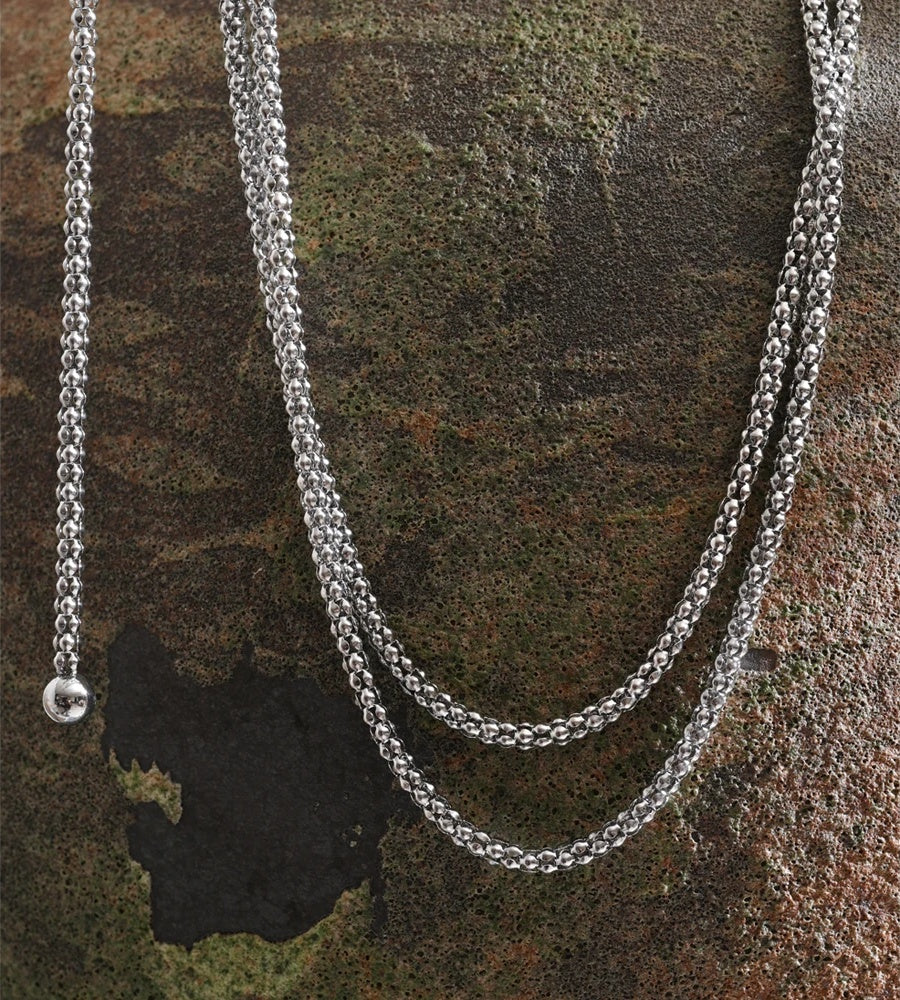 Double-layer chain stacking pendant necklace women's - product image