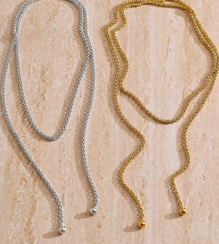 Double-layer chain stacking pendant necklace women's - product image