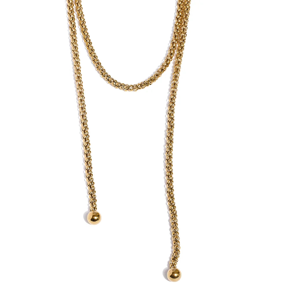 Double-layer chain stacking pendant necklace women's - product image