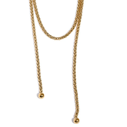 Double-layer chain stacking pendant necklace women's - product image