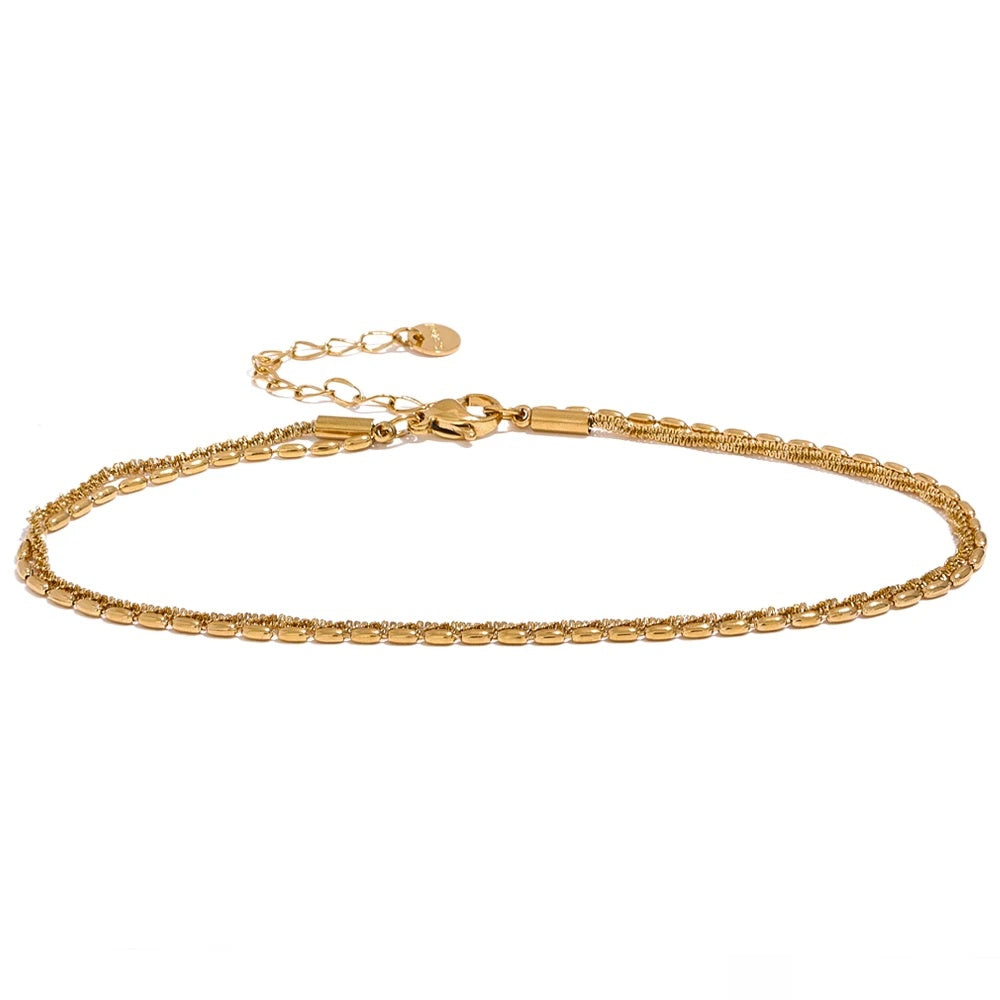 Double layer chain stylish women's anklet - product image