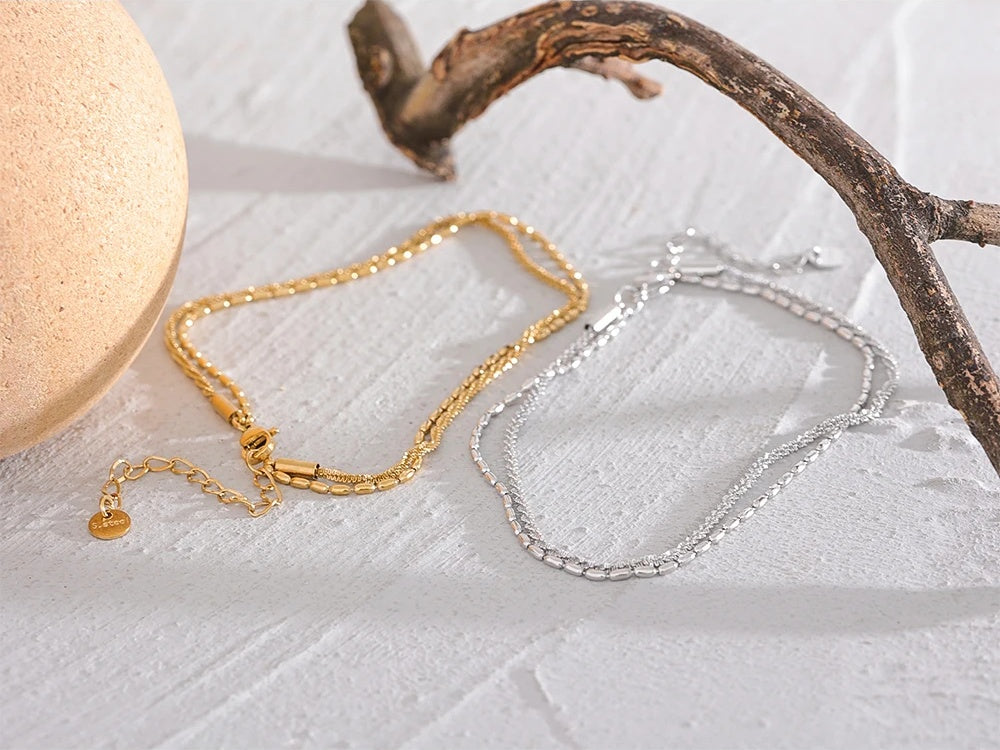 Double layer chain stylish women's anklet - product image
