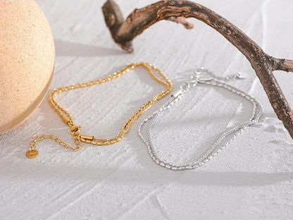 Double layer chain stylish women's anklet - product image