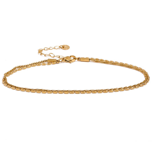 Double layer chain stylish women's anklet - product image
