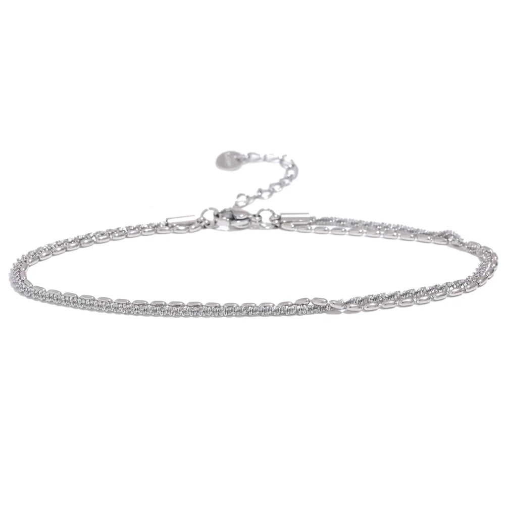 Double layer chain stylish women's anklet - product image