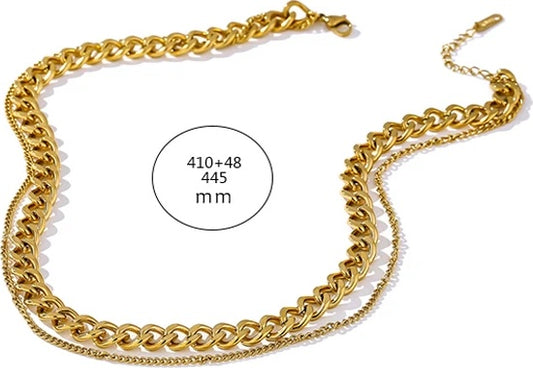 Double layer choker collar statement necklace - product image