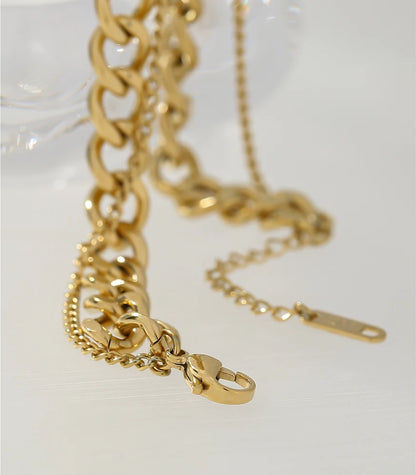 Double layer choker collar statement necklace - product image