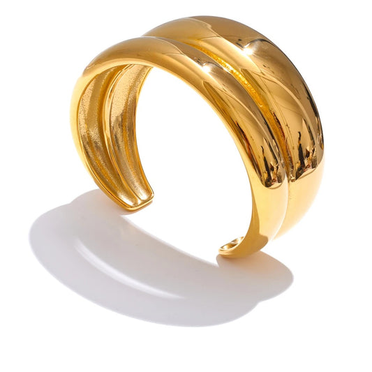 Double layer cuff statement bracelet bangle - product image