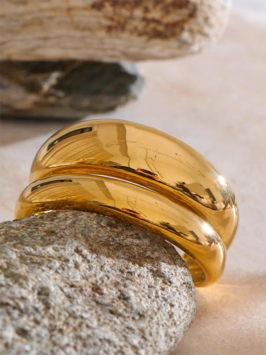 Double layer cuff statement bracelet bangle - product image