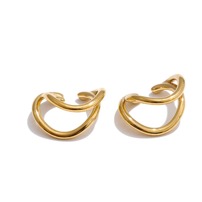 Double layer modern ear clip earrings - product image