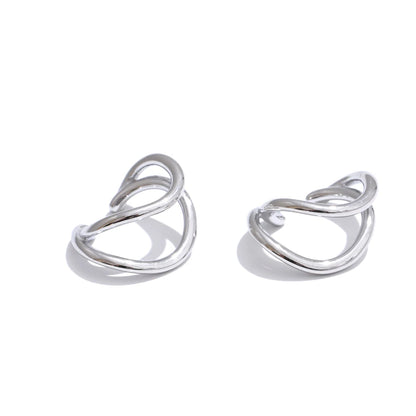 Double layer modern ear clip earrings - product image