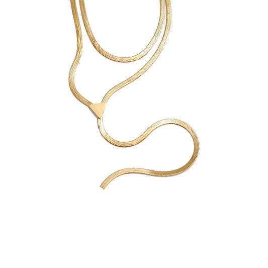 Double layer snake chain pendant necklace - product image
