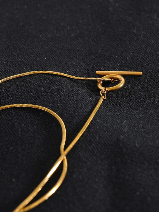Double layer stacking chain minimalist pendant necklace - product image