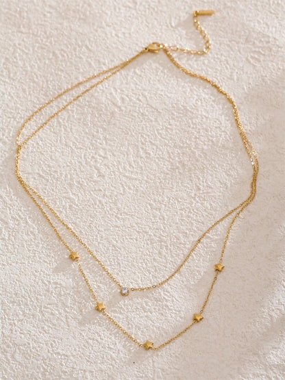 Double layer star zircon chain necklace summer - product image